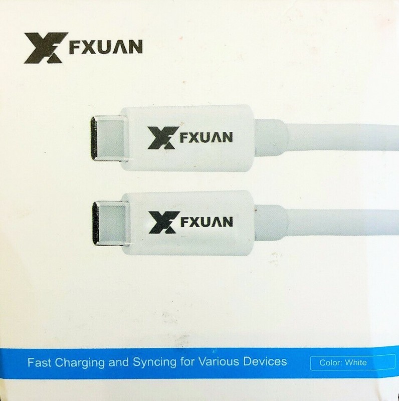 USB Type C To C 2.0 Cable Fast Charging & Syncing USB Type-C Devices 5 ft NEW