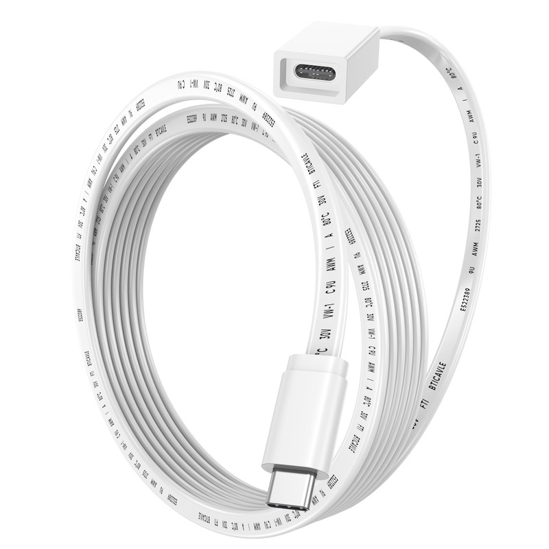 USB C Extension Cable 10ft for Ring Solar Panel & Camera, 45W Charging Waterp...