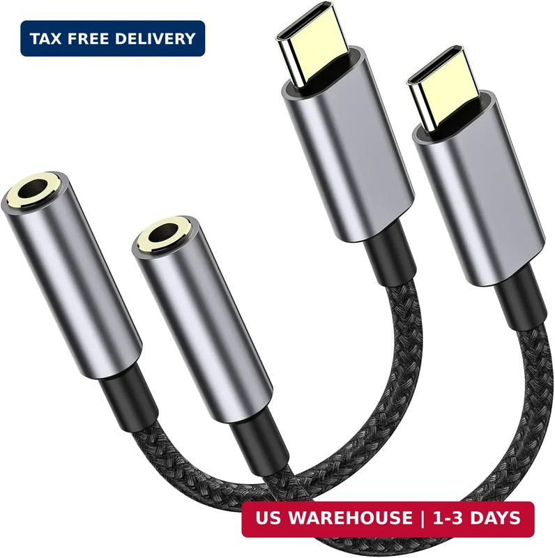 LERTOSEN 2 Pack USB C to 3.5mm Headphone Jack Adapter – HiFi Audio Dongle, Type