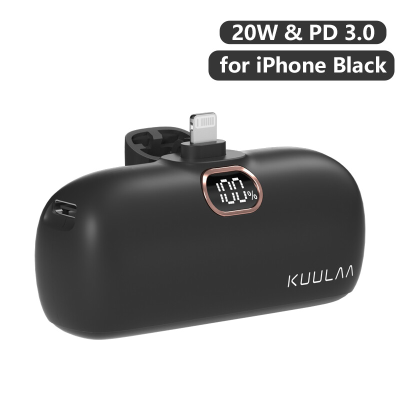 KUULAA 5000mAh Cell Mobile Phone Tablet QC PD iOS Fast Charging Mini Power Bank