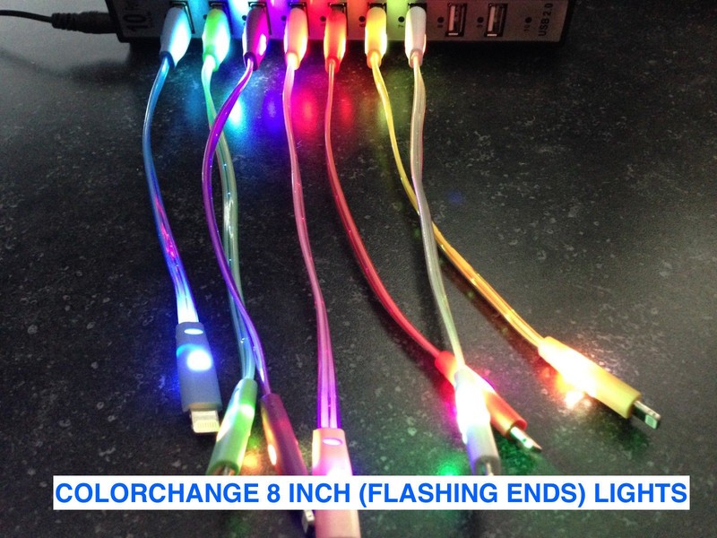 LIGHTED LED phone charger data cable for SAMSUNG LG HTC ZTE NOKIA GOOGLE gallery