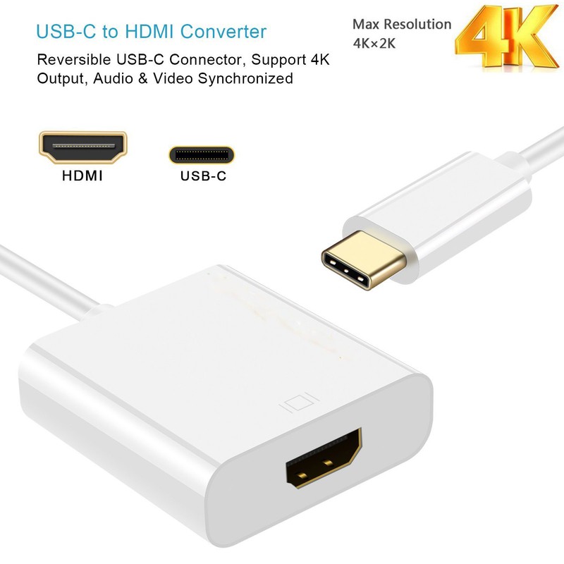 USB Type-C to HDMI Cable [Thunderbolt 3 Compatible] for MacBook, Surface Book 2