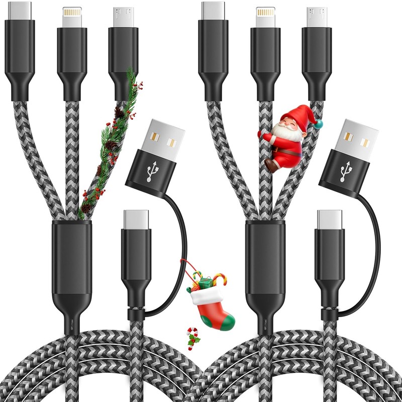 Multi Charging Cable 5 in 1, 2Pack 5FT USB C/A Multi Charger Cable to Type-C/... gallery