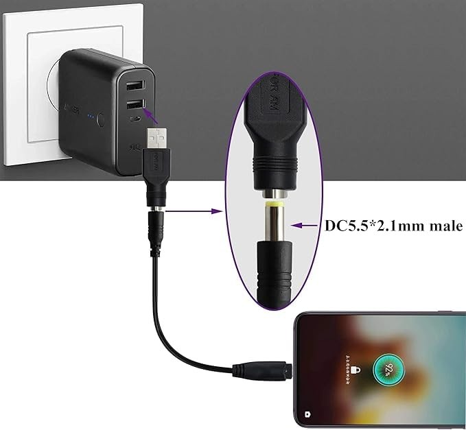 Usb To Dc Power Adapter 2pcs Usb 2.0 Male To Dc 5.5mm X 2.1mm Female 5v Connecto gallery