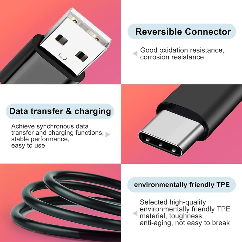 3ft Fast Charging Cable for Raycon & TOZO Wireless Earbuds (USB-C & Micro USB) gallery