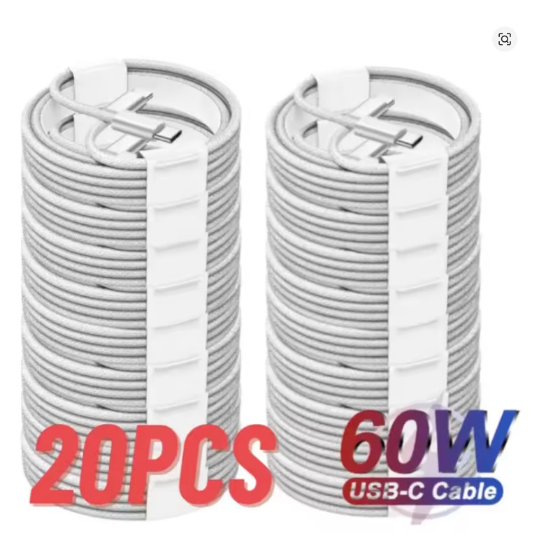 20PCS USB C to USB C Cable 100W Fast Charging Cord 1m for iPhone Samsung