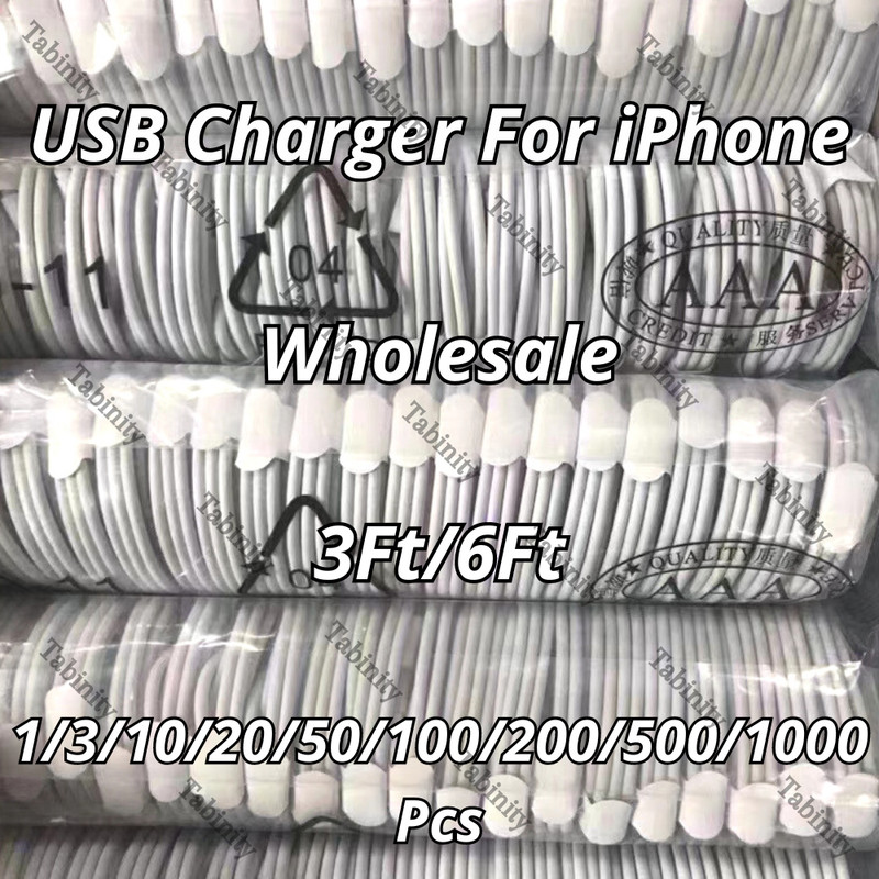 For iPhone 6 7 8 Plus XR X 11 12 13 14 USB Charger Cable Charging Cord Wholesale