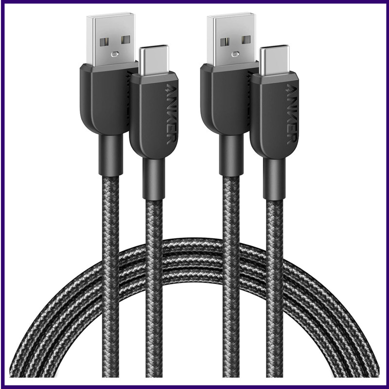 Anker USB A to USB C Cable, Charger Cord (2 Pack, 6FT), for Samsung Galaxy