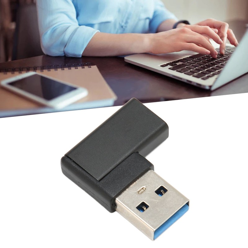 1 Right Angle USB To USB C Adapter With 90 Degree Design For Laptops