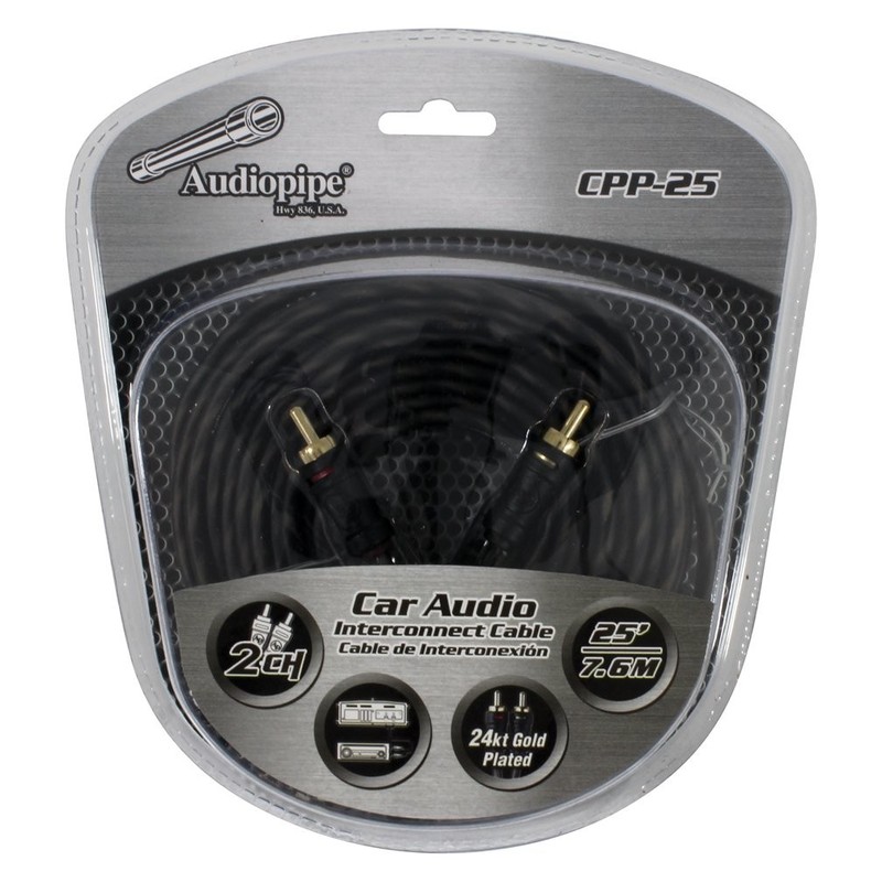 Audiopipe CPP25 24kt Gold Plated Interconnect Cable 25ft