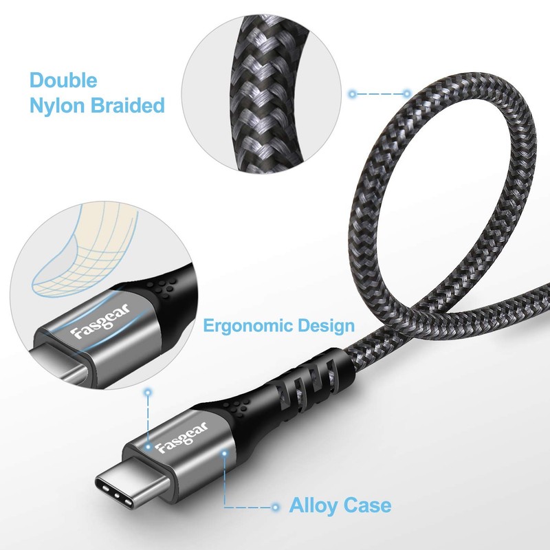 USB C to USB C Cable, 6ft 10Gbps USB 3.1 Gen 2 Type C 100W Fast Charge 5A Pow... gallery