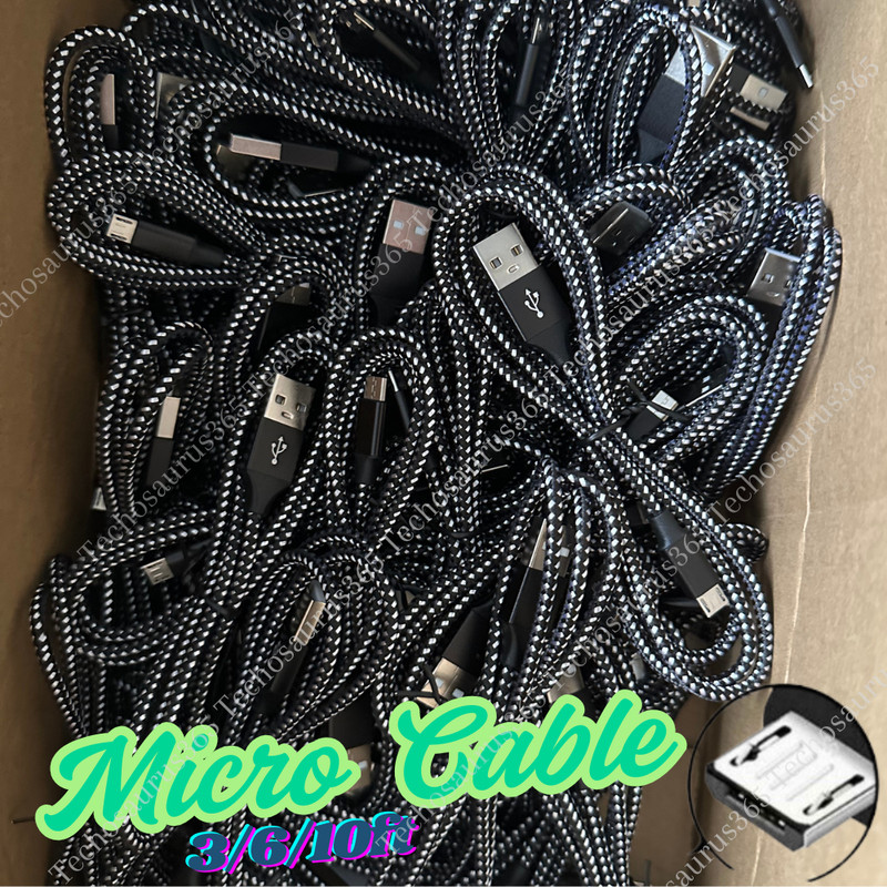 1-1000X Lot Micro USB Fast Charger Cable Data Braided Cord For Samsung Android