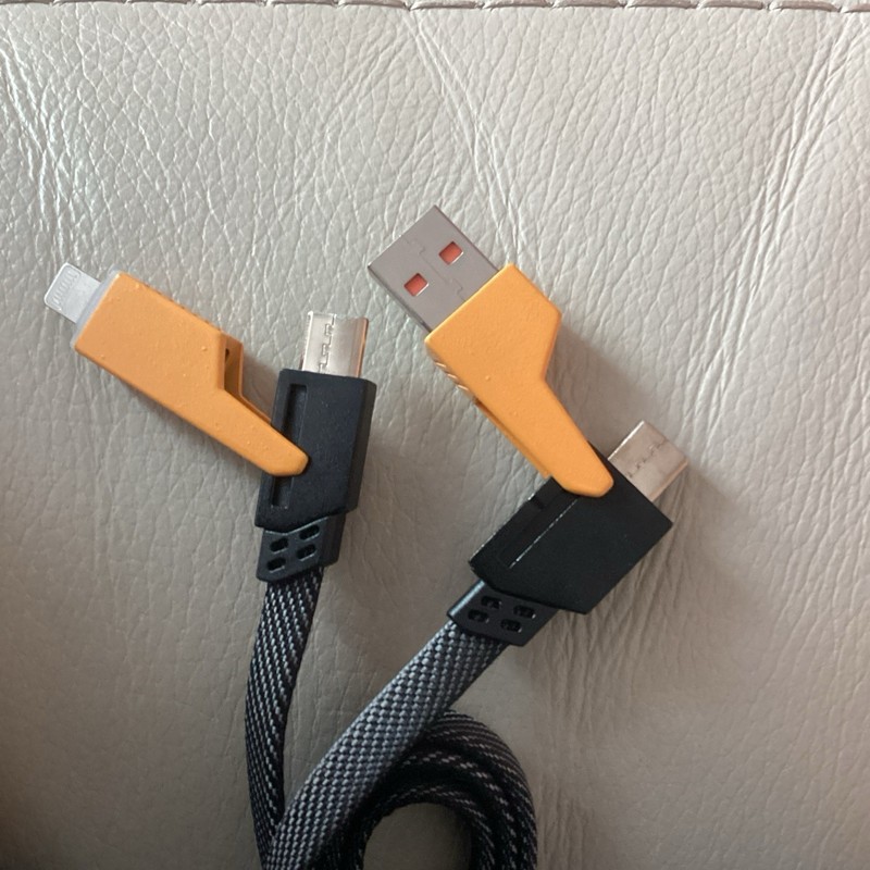 Lot Of 2 M1 Type C Charging Cable In Gray And Orange (M1-TYPE-C-1.5)PD 27W