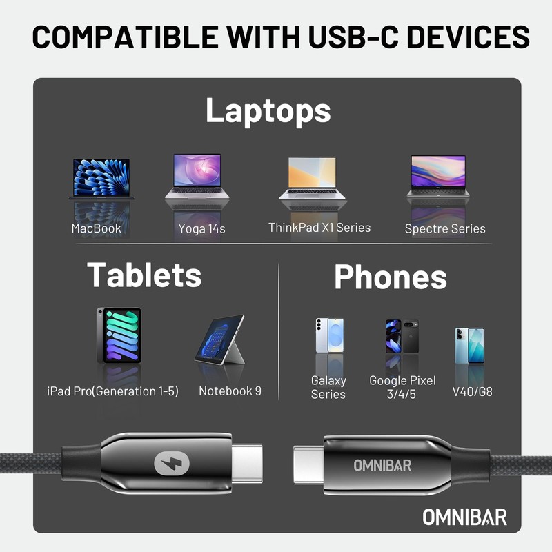 Heavy Duty USB C Cable (3FT/Braided), USB C 3.2 Gen 2X2 Cable, 20Gbps Data Tr... gallery