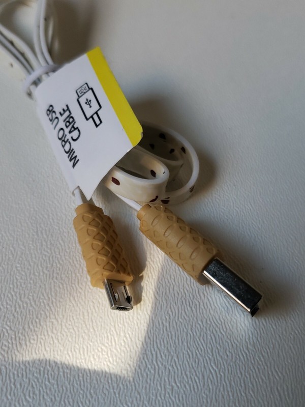 Micro USB 3.5 FT Ice Cream Cone 🍦 Flat Cable Cord Cell Phone gallery