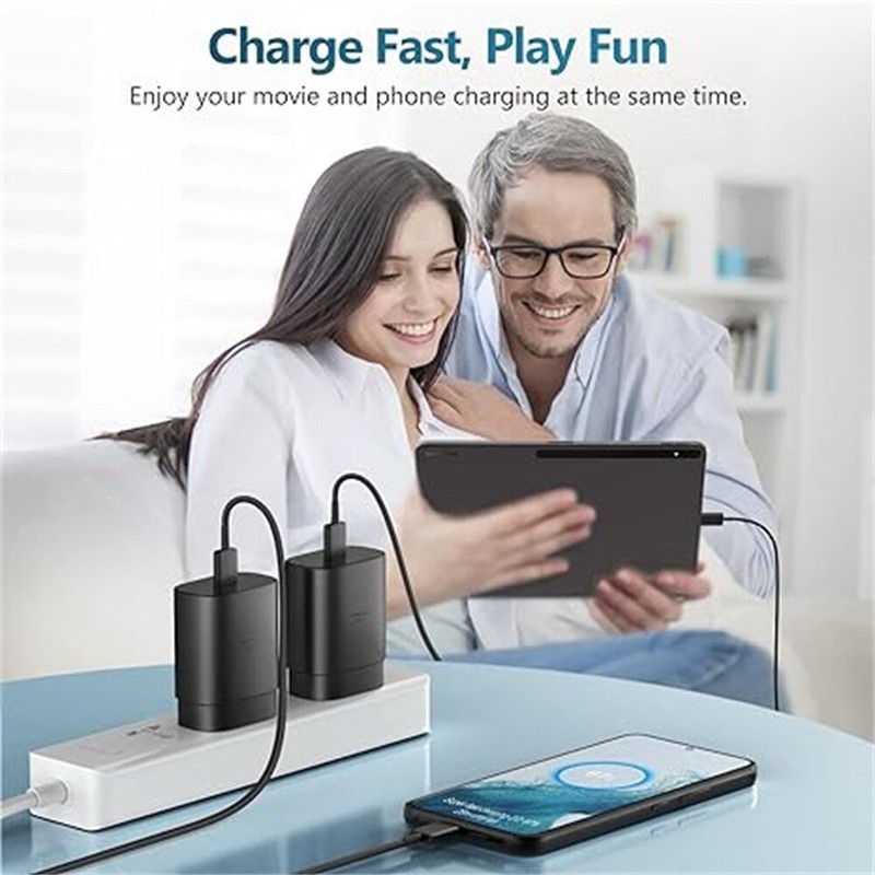 25W Fast Charger For Samsung Galaxy Plug Adapter USB-C to Type C Cable Data Sync gallery