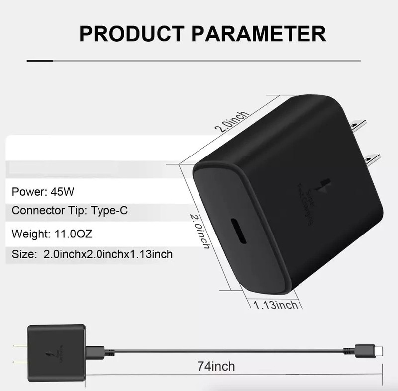 OEM Samsung 45W USB-C Super Fast Charging Wall Charger with Type-C Cable gallery