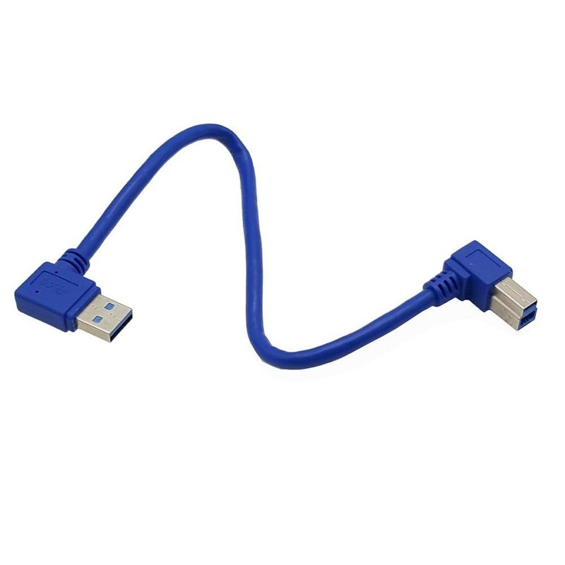 2 PCS Angled USB 3.0 Printer Cable 1ft/30cm Right A to Left B SuperSpeed gallery