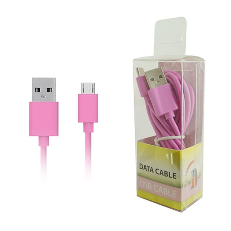 Pink USB Sync Data Charger 5 feet Long Cable Micro-USB Connector Cord Wire