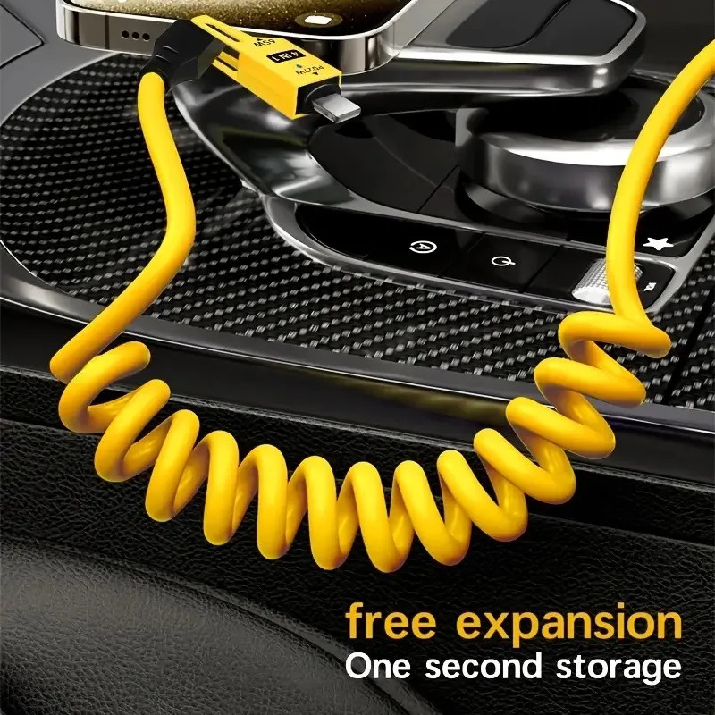 4 in 1 65W USB Type C Spring Telescopic Cable for Smartphone gallery