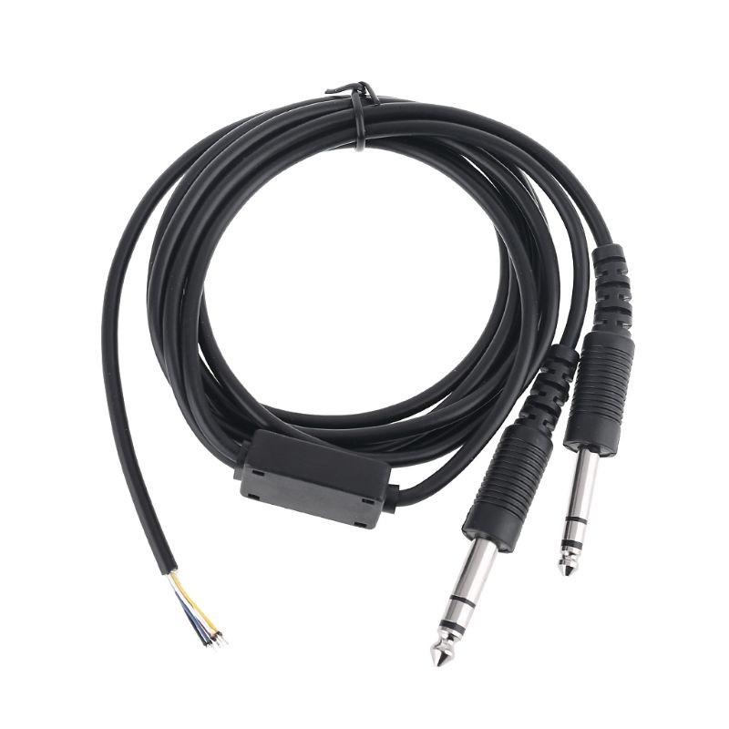 Replacement 200cm DIY Aviation Headset Durable Mono Cable Line Cord Repair