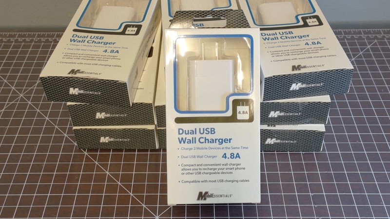 *Lot of 10* MobilEssentials 4.8a Dual USB Wall Charger Block White gallery