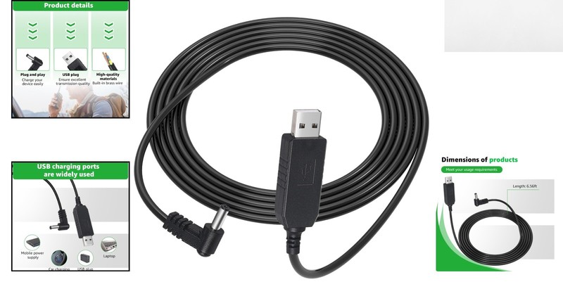 Universal 6.56Ft USB Charger Cable for Rugged Radios - High Efficiency Charging gallery