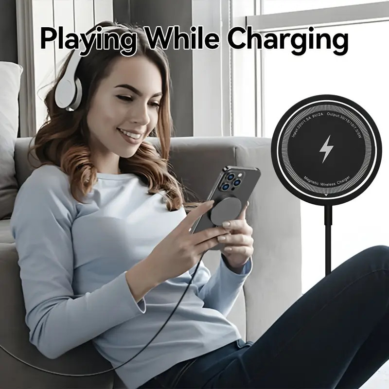 15W Magnetic Fast Wireless Charger Pad For SamsungS24 Ultra iPhone 17 16 Pro LOT gallery