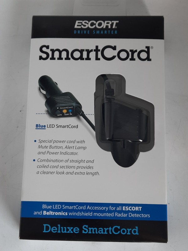 Escort SmartCord Power Adapter/ Car Charger Cord w/Mute-NEW