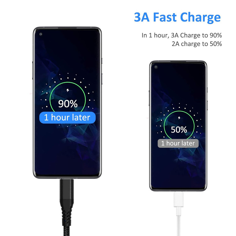 6 Inch USB-C Charging Cable Short, 3 Pack Braided USB a to USB C Cord Fast Charg gallery