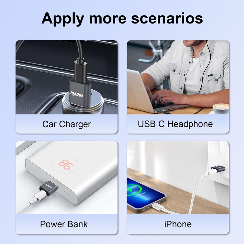 USB To USB C Adapter 4 Pack USB C Female To A Male Charger Converter Type C gallery