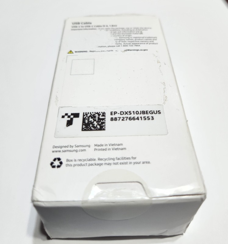 NEW Original Black Samsung USB-C to USB-C 1.8m (5A) Cable EP-DX510 - SEALED gallery