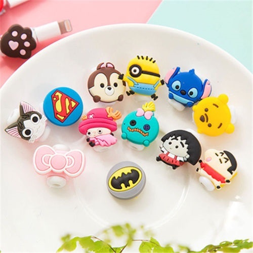 4 PCS USB CHARGER CABLE SAVER PROTECTOR CARTOON APPLE IPHONE SAMSUNG HTC LG