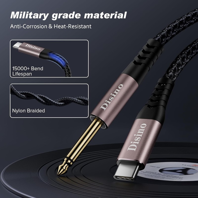 1/4 Inch TS to USB C Audio Cable,Usb Type C to 6.35Mm TS Mono Interconnect Aux A gallery