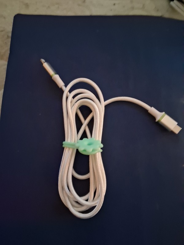 USB-C to 3.5mm Audio Cable White Braided Apple Compatible Less Than 10ft gallery