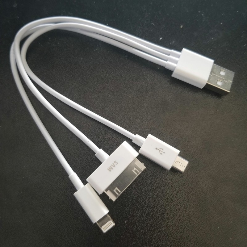 3-in-1 USB Cable Charger Power Cord for iPhone XS 11 12 iPad Air Galaxy Tab 10.1
