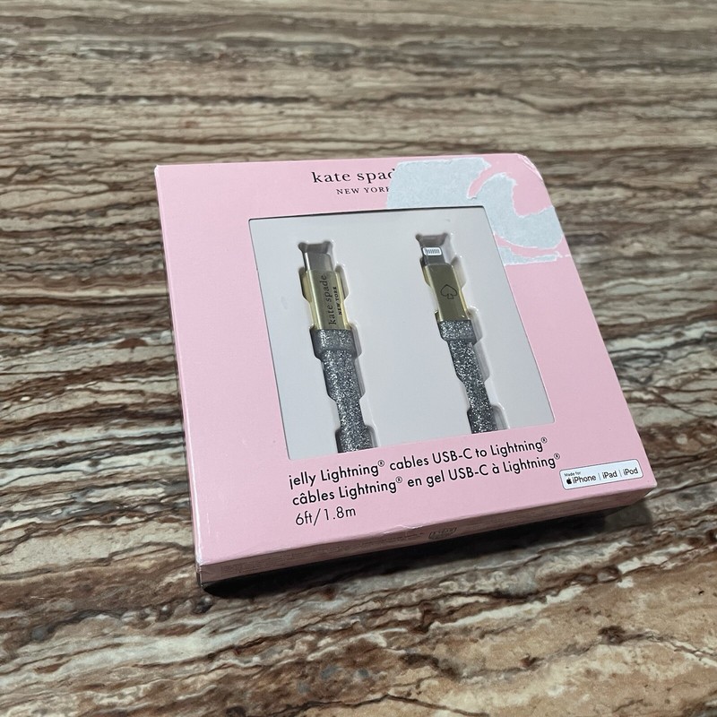 Kate Spade Data Cable USB-C Apple iPhone Charging Cable Silver 6ft