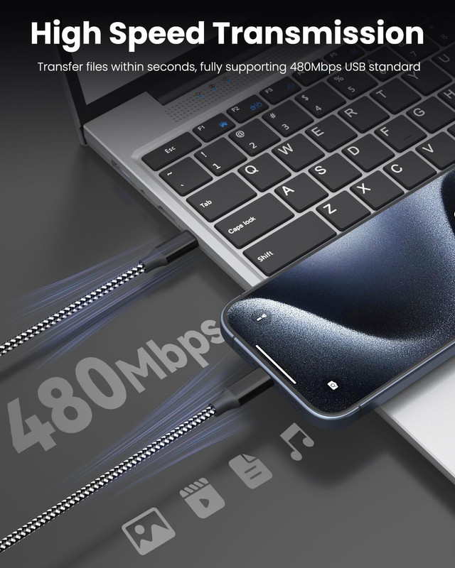 USB C Cable 10Ft 3-Pack, 60W Fast Charging Type C to Type C Charger Cord, Durabl gallery