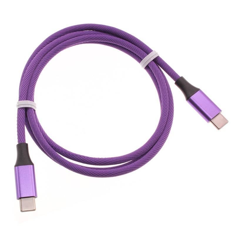 Purple 3ft PD Cable Type-C to USB-C Fast Charger Cord Power for Cell Phones