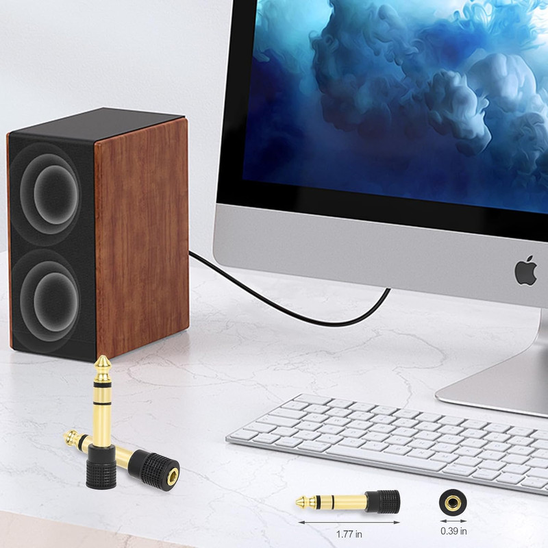 4-Pack 3.5Mm to 1/4" Adapter, Upgrade Headphone Jack Adapter, 1/4" to 3.5Mm Ster gallery