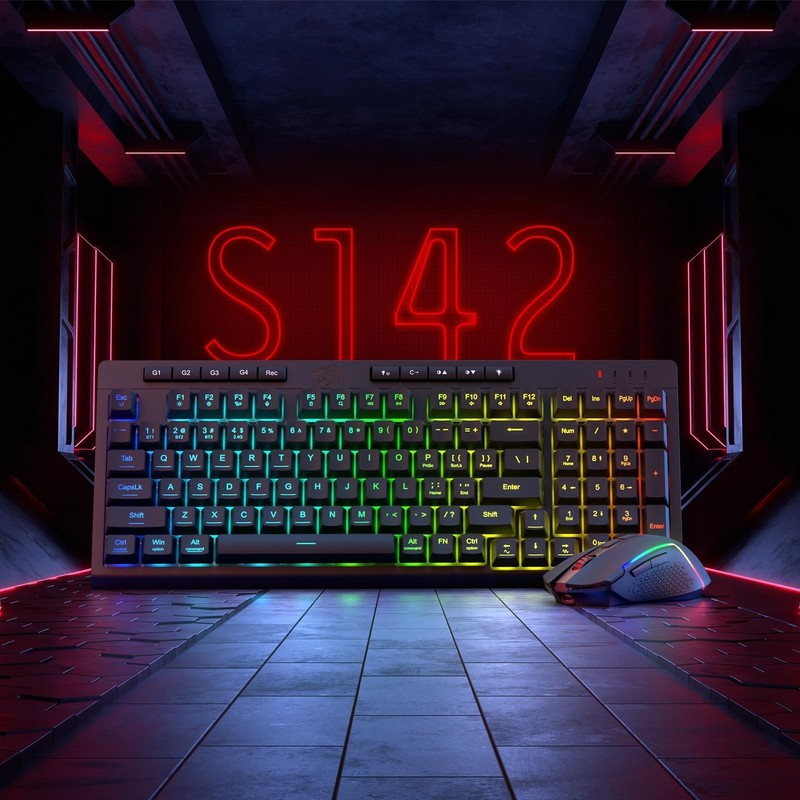 Redragon S142 Wireless Gaming Keyboard & Mouse Combo, 98 Keys K515 PRO RGB Me... gallery