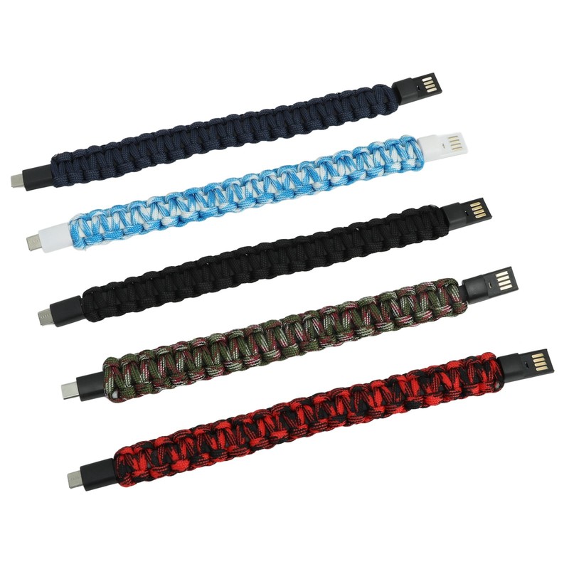 5Pcs Charging Cable Bracelet Type C Woven Cord Data Charger Bracelet gallery