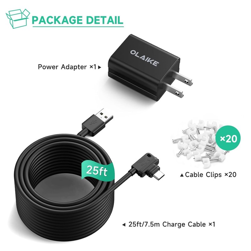 25ft Type C Power Cable and Adapter for Blink Outdoor 4th Gen Charger Cord gallery