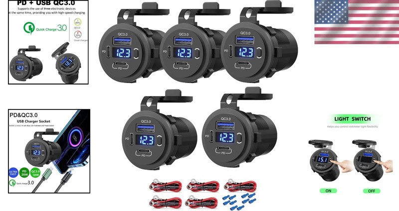 Waterproof USB C Charger for Vehicles gallery