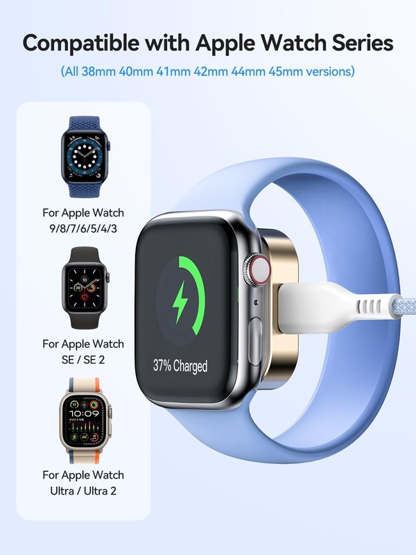 Magnetic Wireless Charger Cable for Apple Watch Series 9 8 7 6 5 4 3 SE Ultra gallery