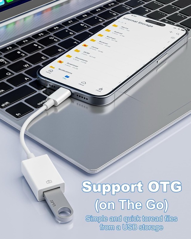 USB C to USB A Adapter, 2 Pack TypeC OTG Male to Female Converter, for MacBoo... gallery