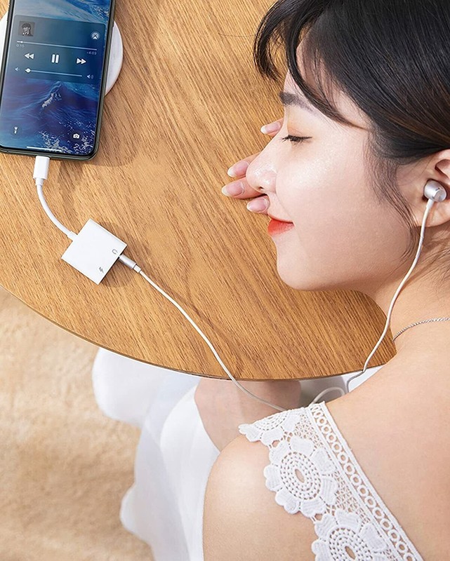 2-Pack 2 in 1 Dual Adapter 3.5mm Headphone & Charger For iPhone XS XR 11 12 14 gallery