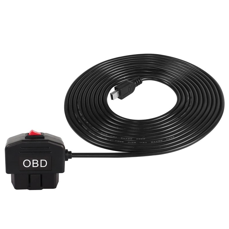 OBD Power Cable for Dash Cam,Mini USB OBD2 Power Cable Adapter Hardwire Charger
