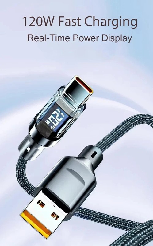 100W USB C Fast Charging Cable LED Display Type C Charger Cord PD QC gallery