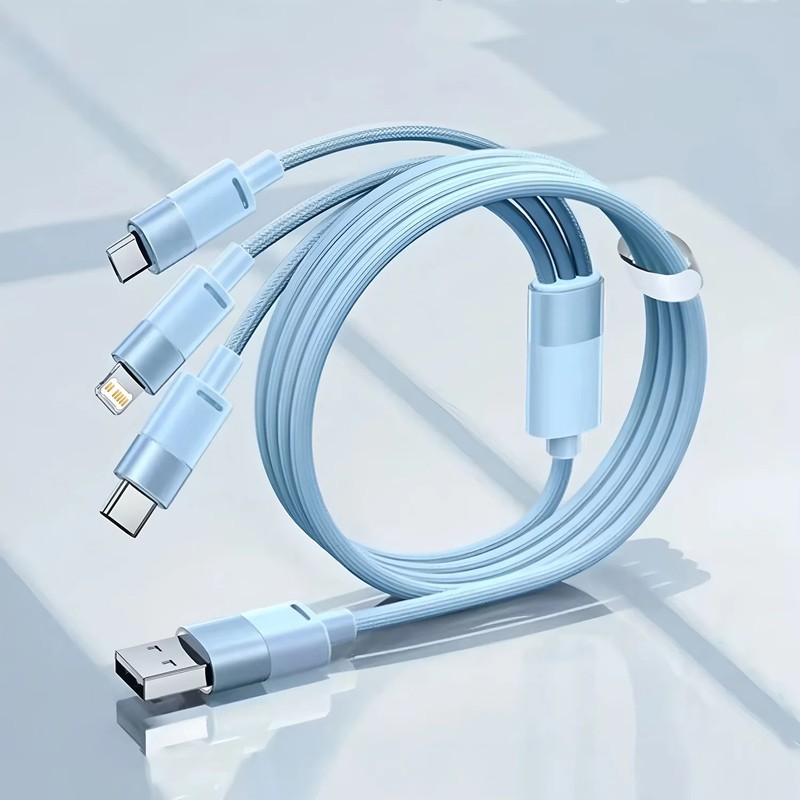 3 in 1 USB Fast Charging Cable for Multiple Devices,Braided Cord with Type C/L/M gallery